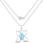 10.58 ct. Genuine Swiss Blue Topaz .925 Sterling Silver Pendant