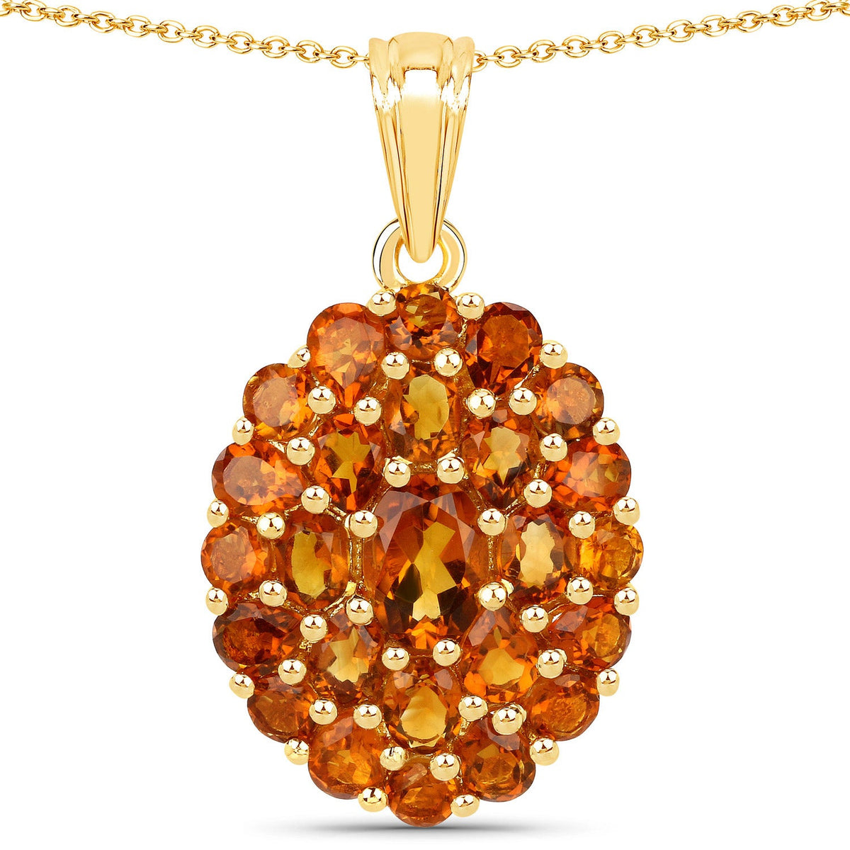 4.08 Carat Genuine Citrine .925 Sterling Silver Pendant