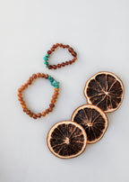Raw Cognac Baltic Amber + Raw Amazonite || Adult Bracelet