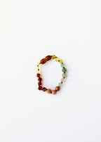 Raw Baltic Sea Amber + Stone Rainbow || Anklet • Bracelet